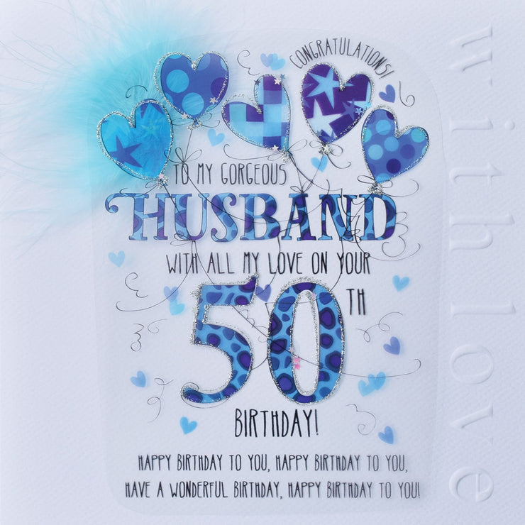 Husband 50th Handmade Birthday Card