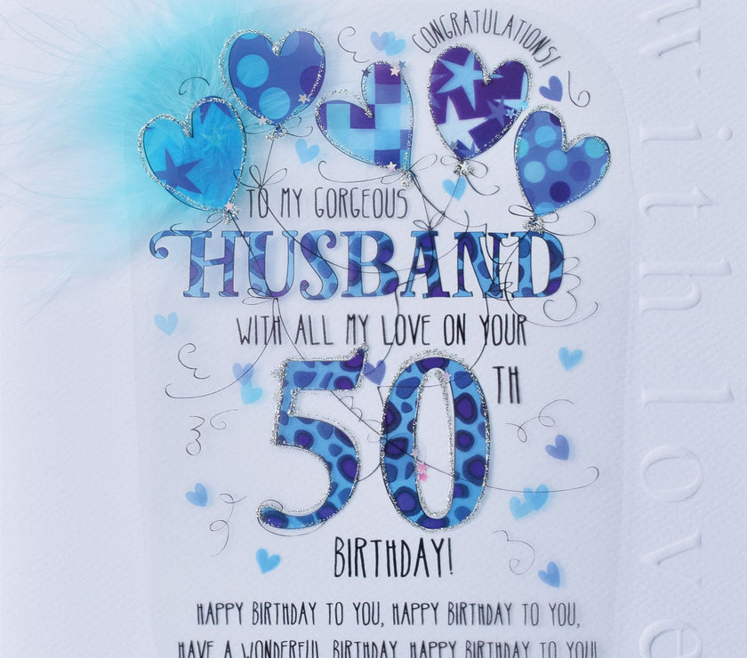 Husband 50th Handmade Birthday Card