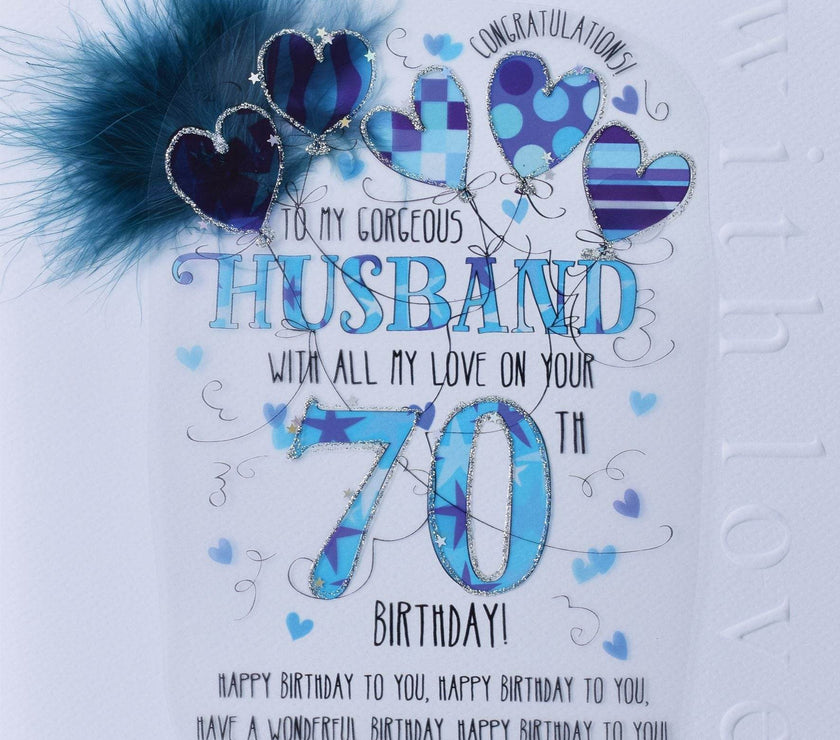 70th Handmade Birthday Card - House of Cards