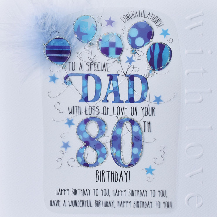 Handmade Dad 80th Birthday Card