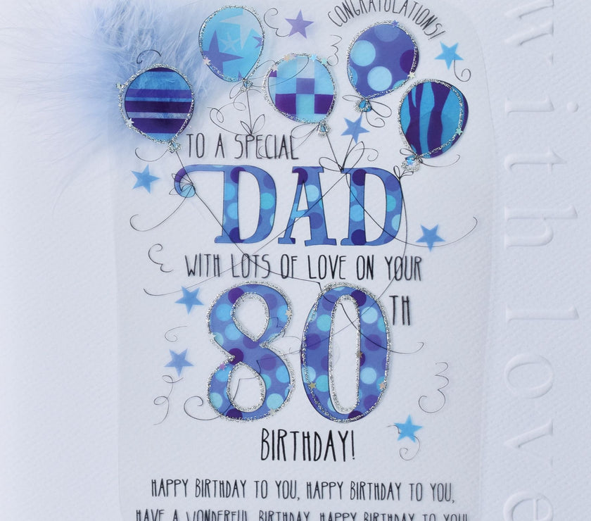 Handmade Dad 80th Birthday Card
