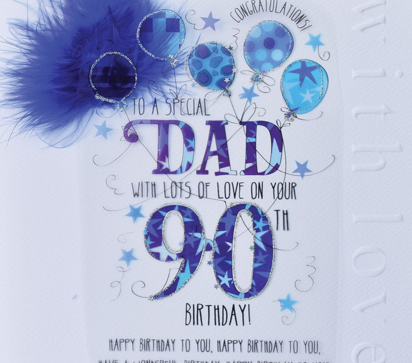 Handmade Dad 90th Birthday Card