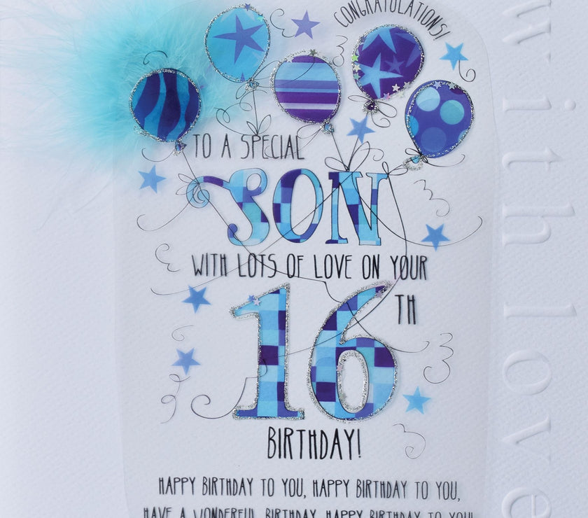 Son 16th Handmade Birthday Card