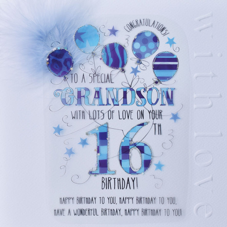 Grandson 16th Handmade Birthday Card