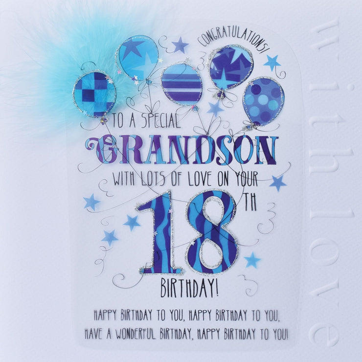 Grandson 18th Handmade Birthday Card