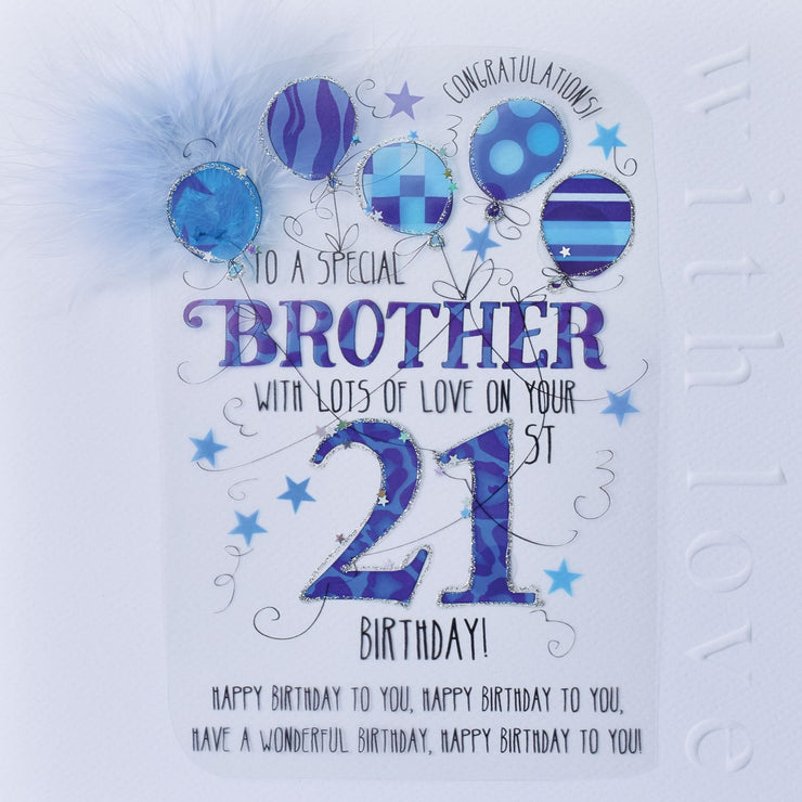 Brother 21st Handmade Birthday Card