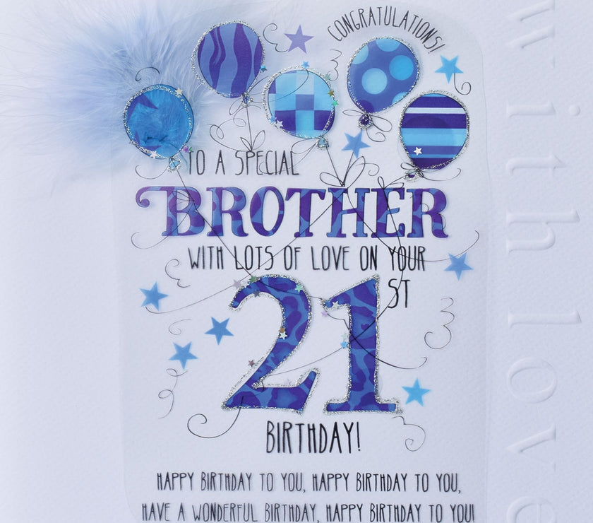 Brother 21st Handmade Birthday Card