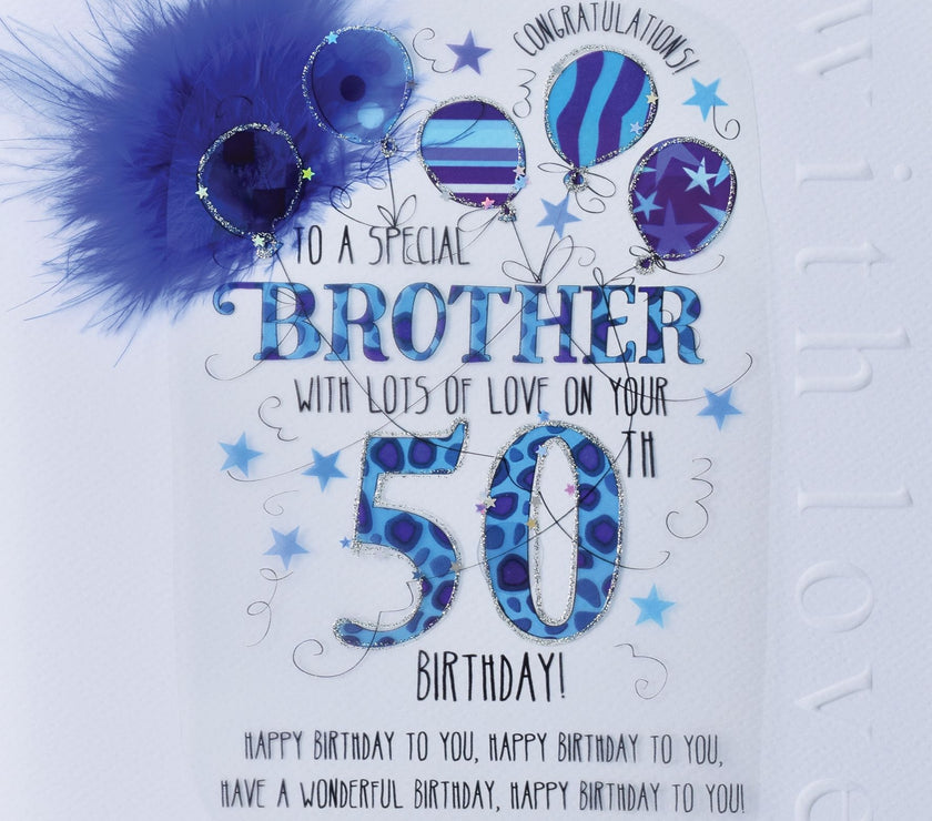 Brother 50th Handmade Birthday Card