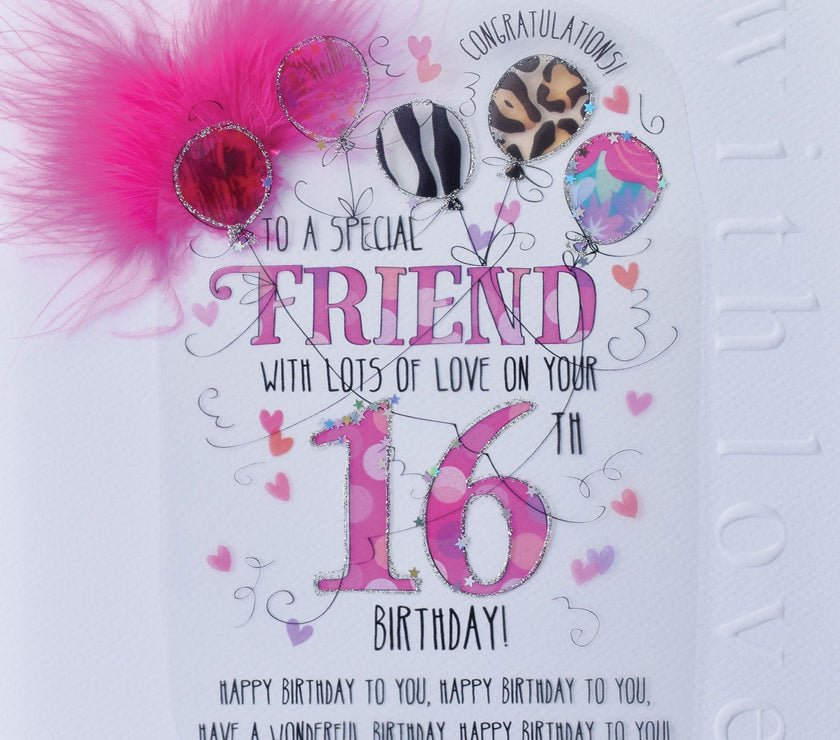 Friend 16th Handmade Birthday Card