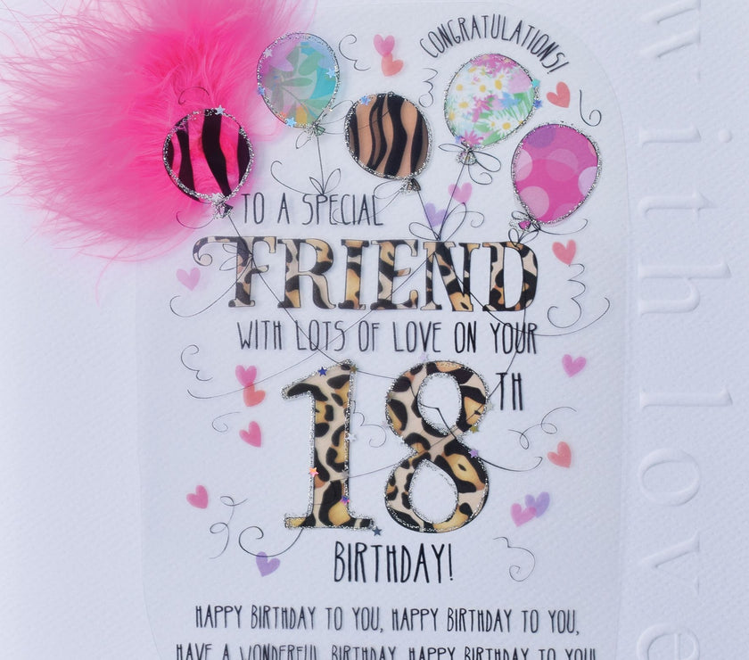 Friend 18th Handmade Birthday Card
