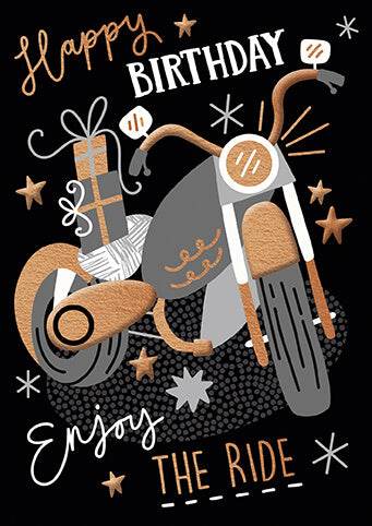 Noir Bike Birthday Card - House of Cards