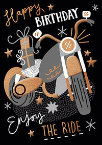Noir Bike Birthday Card