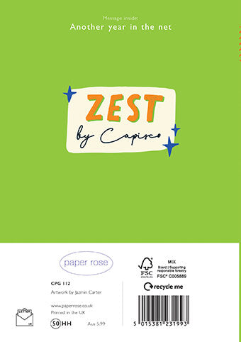 Zest Football Birthday Card