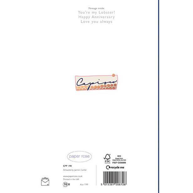 Anniversary Husband Lobster Card - House of Cards