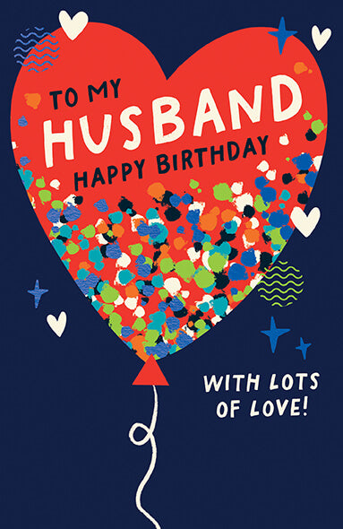 Husband Balloon Birthday Card