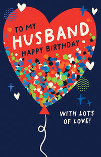 Husband Balloon Birthday Card