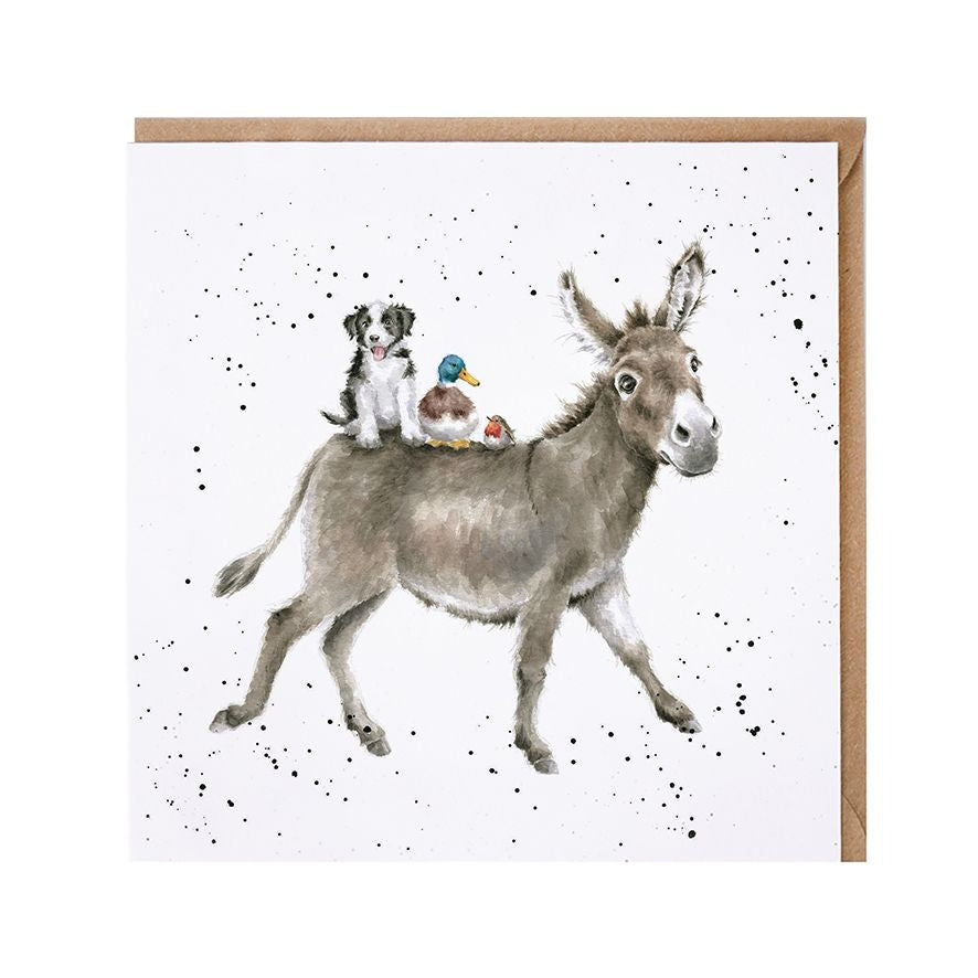 Donkey Ride Greetings Card