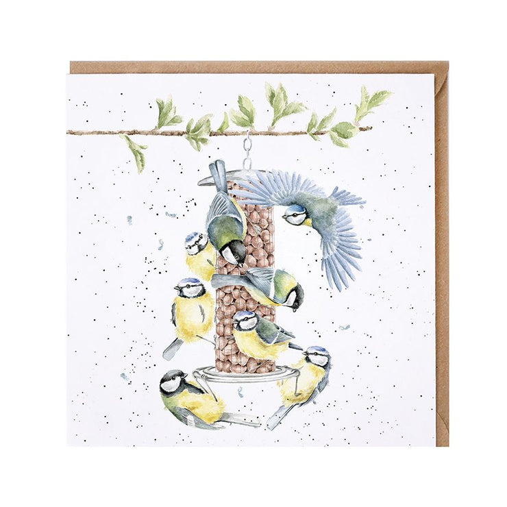 Bird Feeder Greetings Card