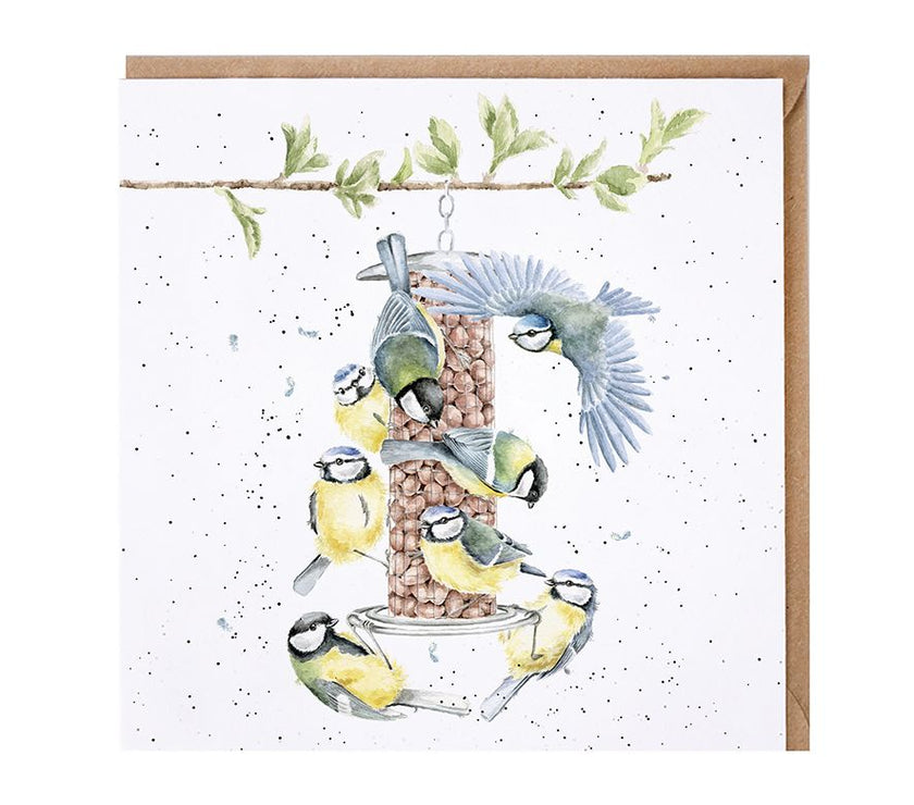 Bird Feeder Greetings Card
