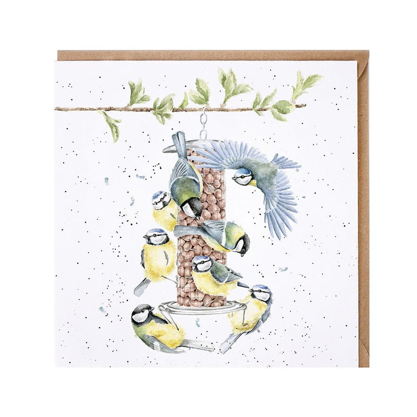 Bird Feeder Greetings Card