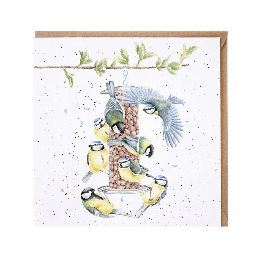 Bird Feeder Greetings Card