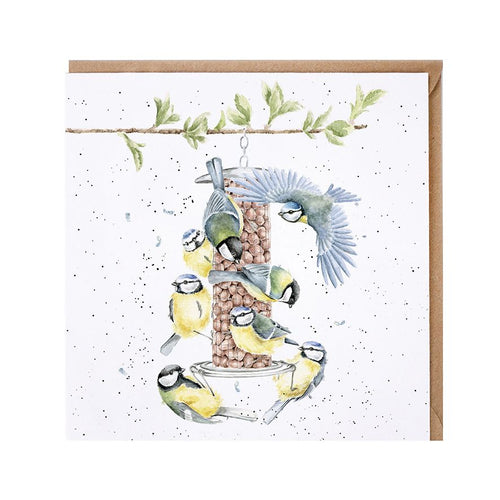 Bird Feeder Greetings Card