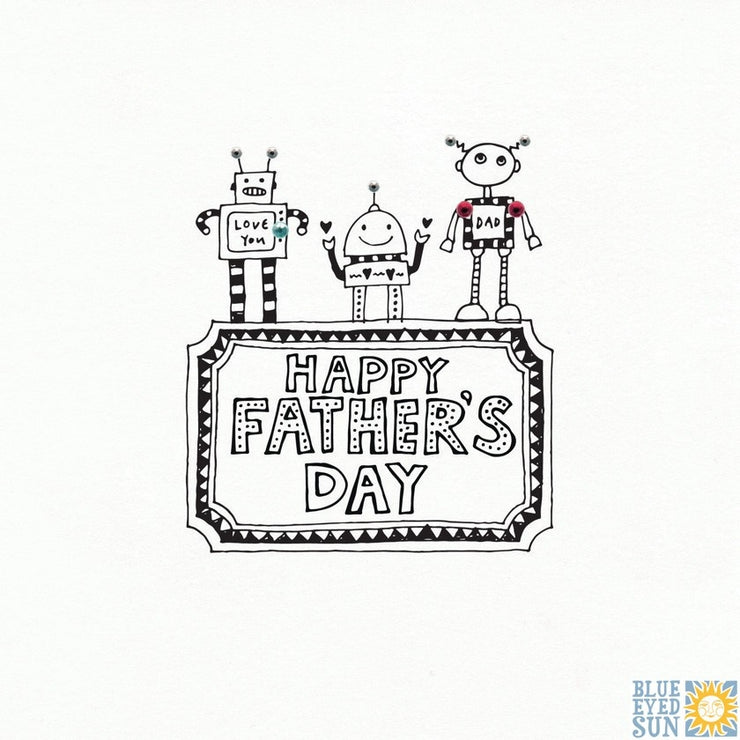 Robots Happy Fathers Day Card
