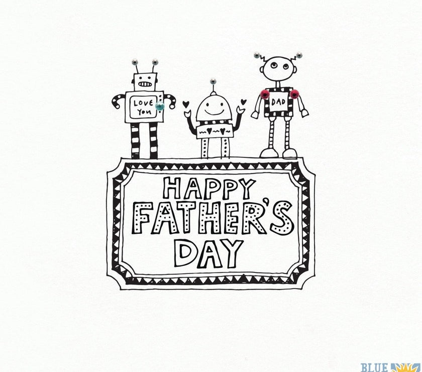 Robots Happy Fathers Day Card