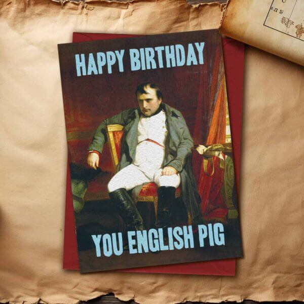 English Pig Birthday Card