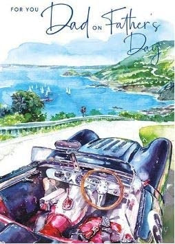 Vintage Car Painting Fathers Day Card