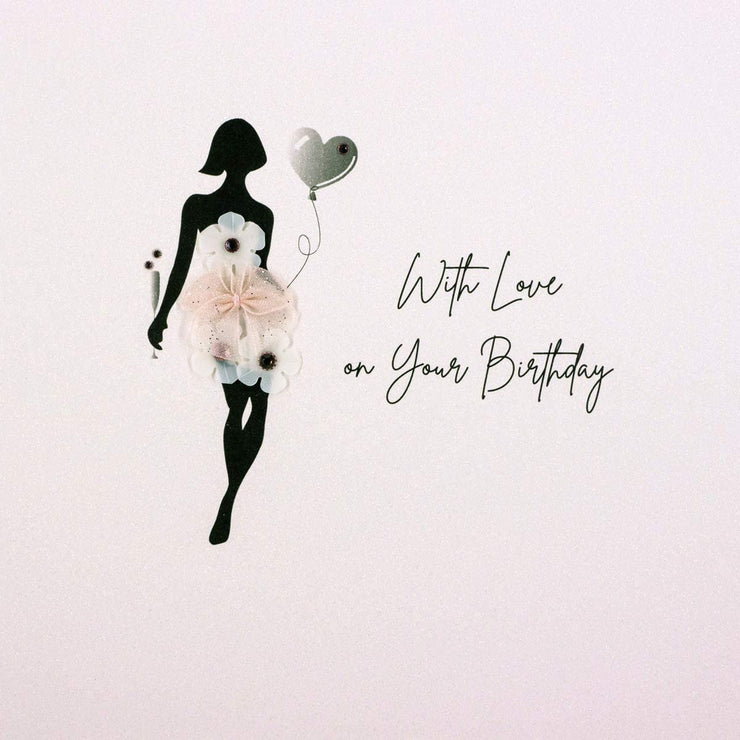 Silhouette With Love on your Birthday Card