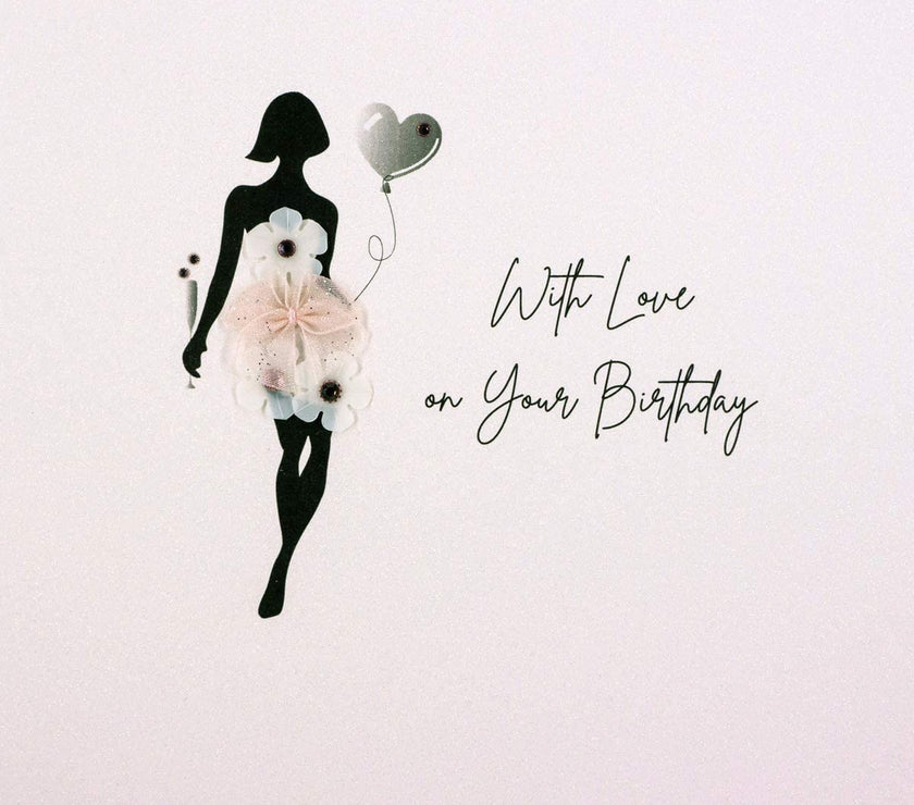 Silhouette With Love on your Birthday Card