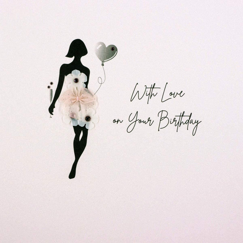 Silhouette With Love on your Birthday Card