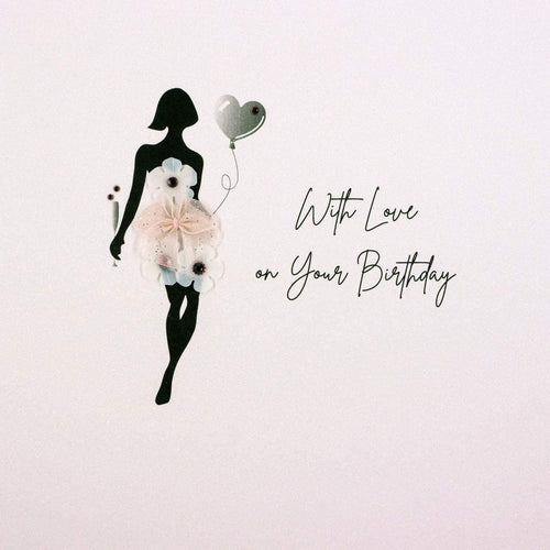 Silhouette With Love on your Birthday Card
