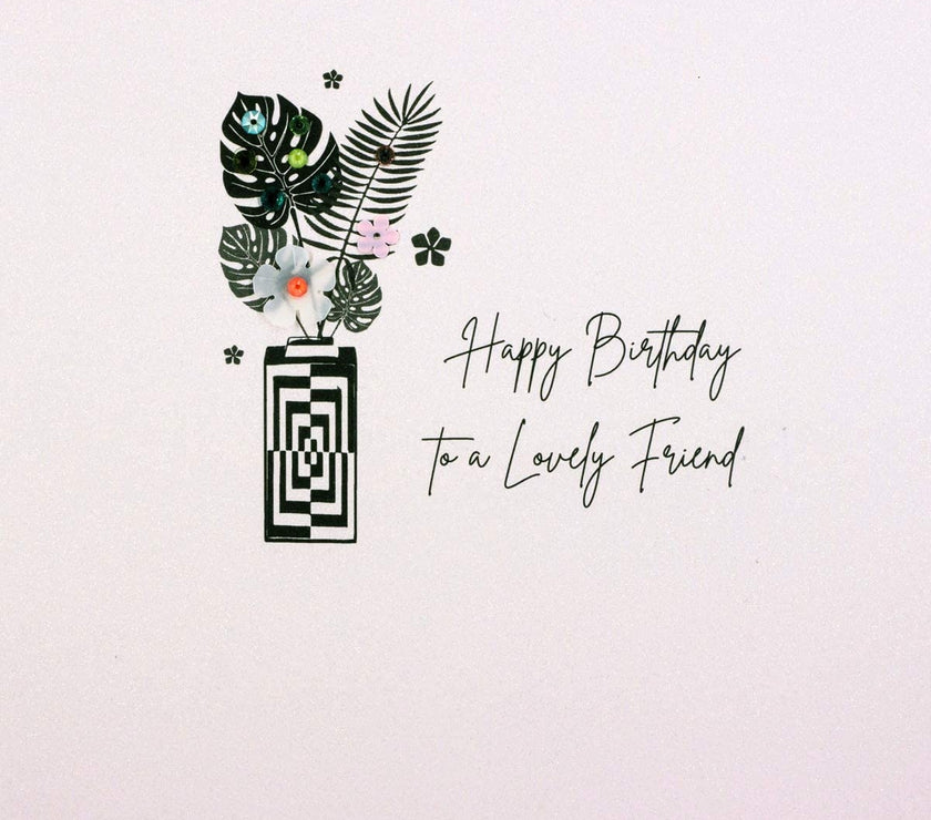 Lovely Friend Flowers Birthday Card