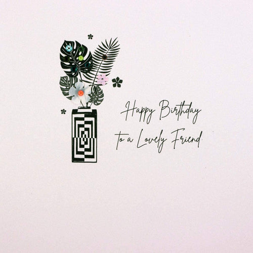 Lovely Friend Flowers Birthday Card