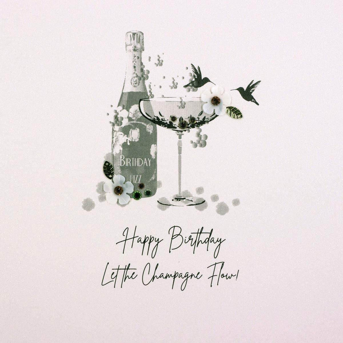 Let The Champagne Flow Birthday Card - House of Cards