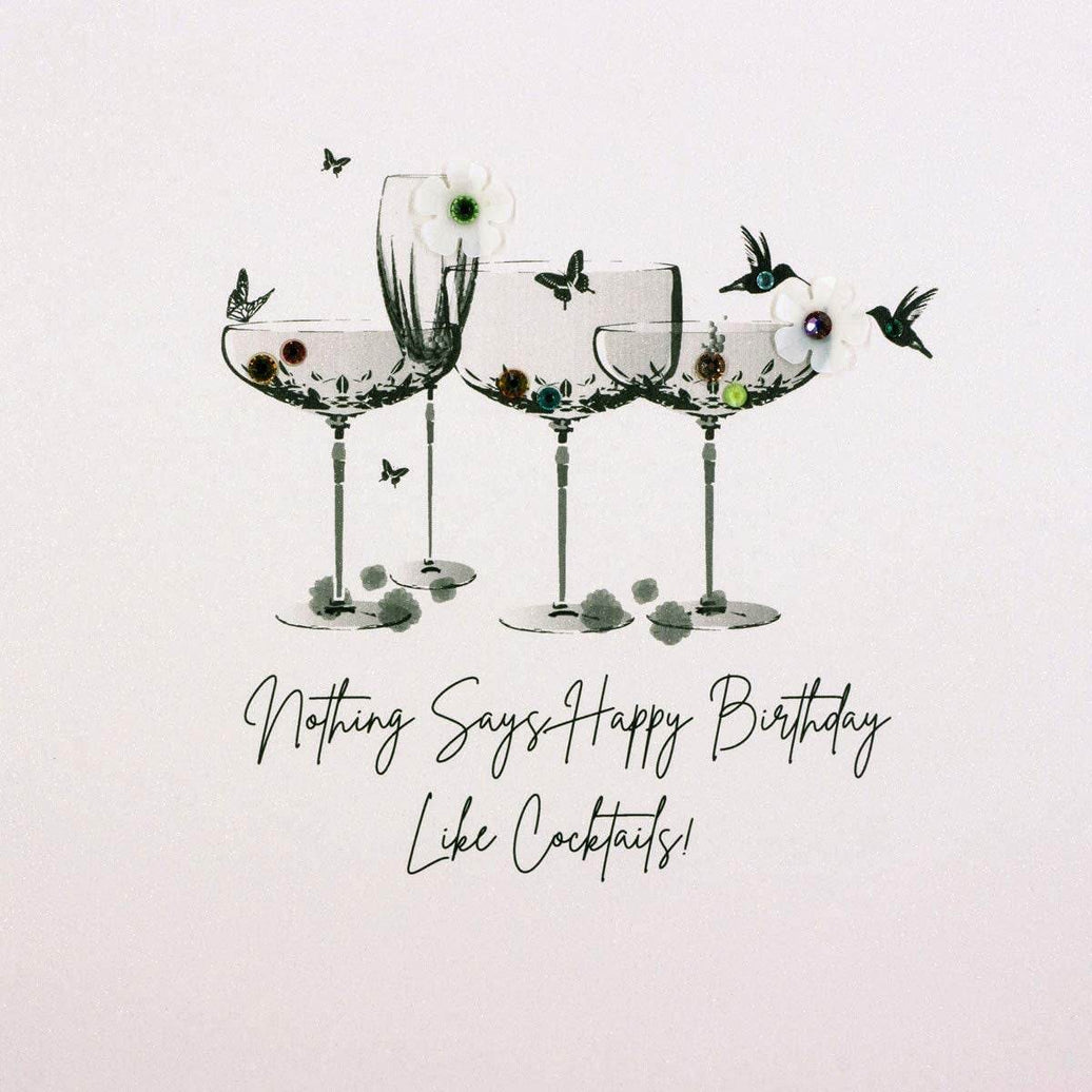 Cocktails Happy Birthday Card - House of Cards