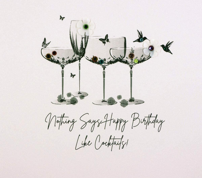 Cocktails Happy Birthday Card