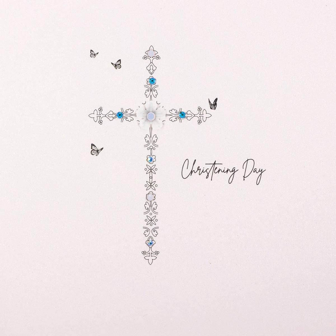 Christening Day Cross Greetings Card - House of Cards