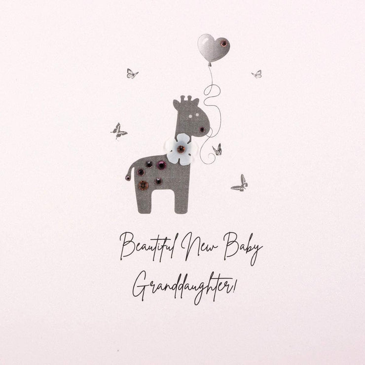 Granddaughter Giraffe New Baby Card