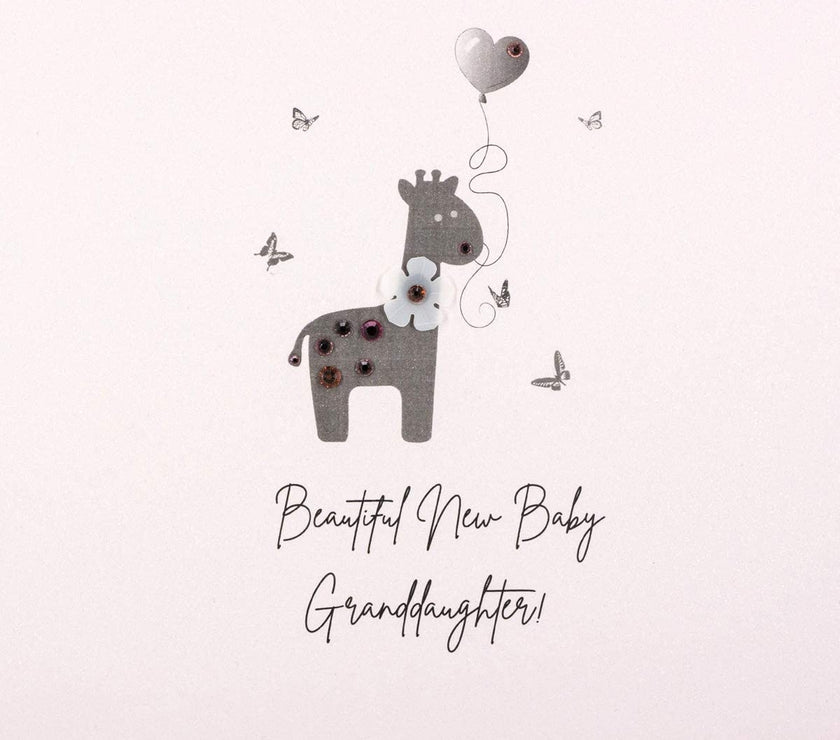 Granddaughter Giraffe New Baby Card