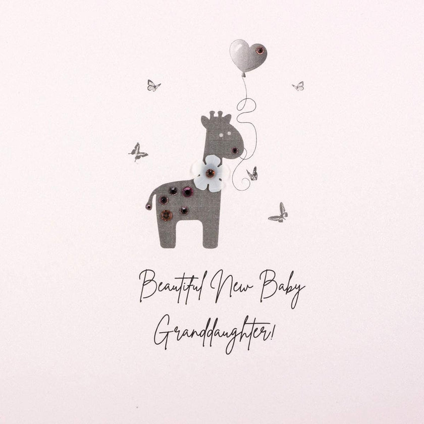 Granddaughter Giraffe New Baby Card