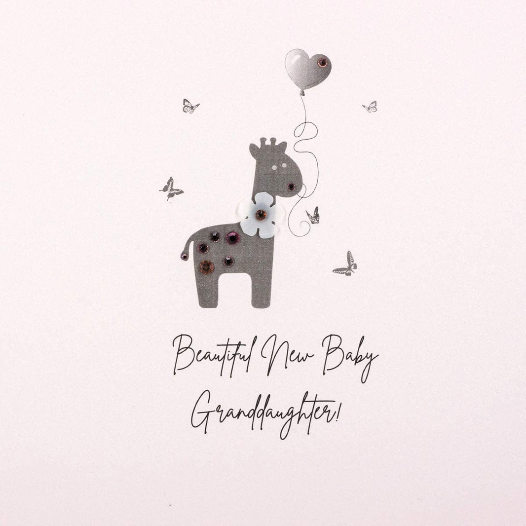Granddaughter Giraffe New Baby Card