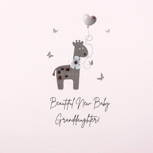 Granddaughter Giraffe New Baby Card