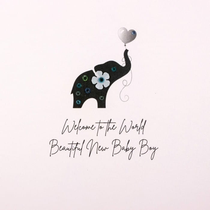 Elephant Welcome New Baby Boy Card