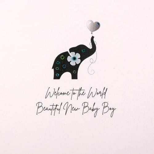 Elephant Welcome New Baby Boy Card