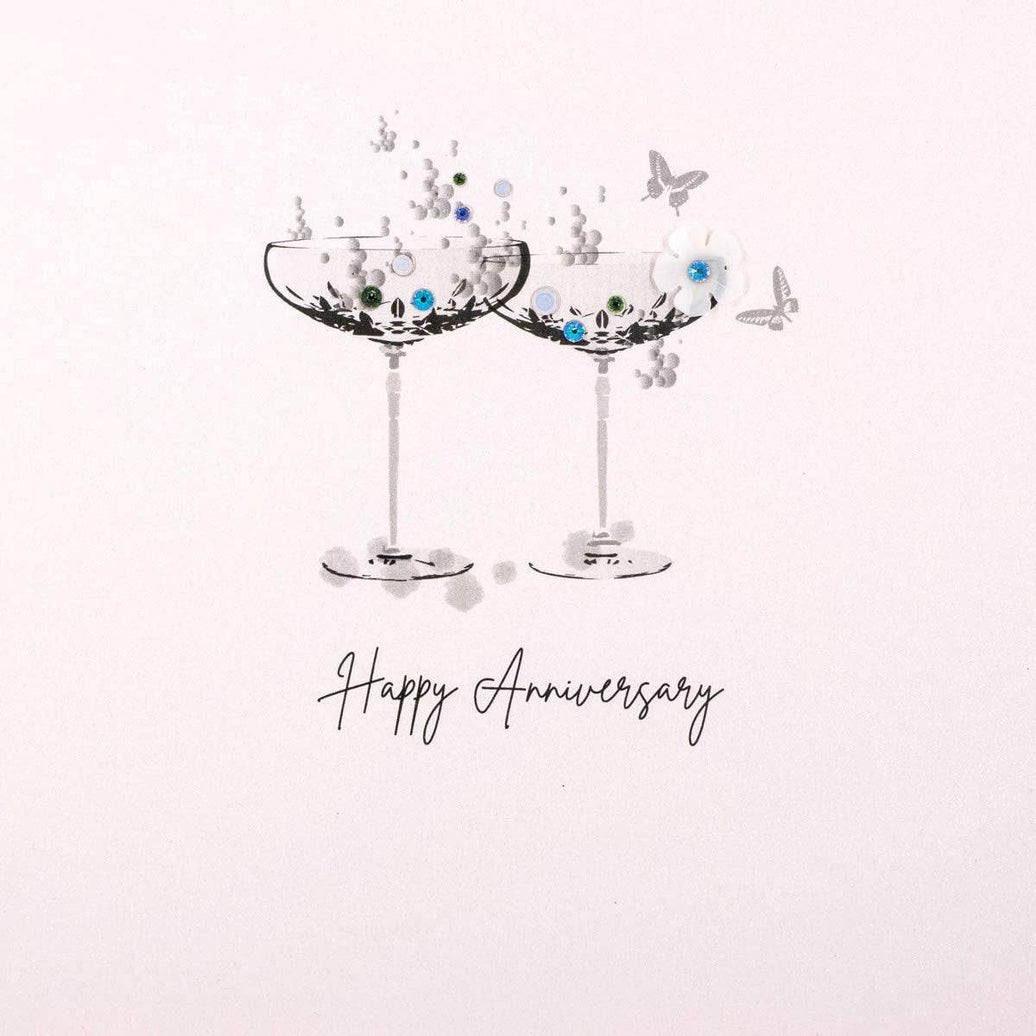 Anniversary Glasses Greetings Card - House of Cards