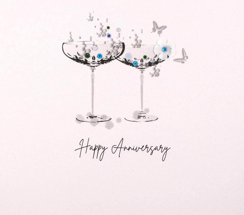 Anniversary Glasses Greetings Card - House of Cards