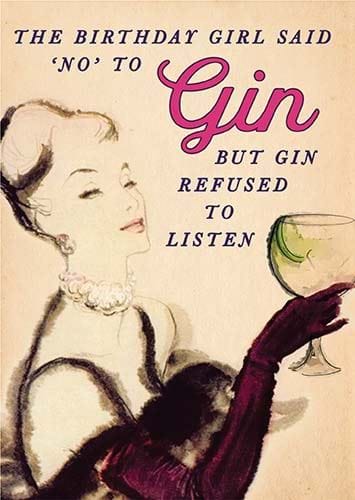 Say No To Gin Birthday Card
